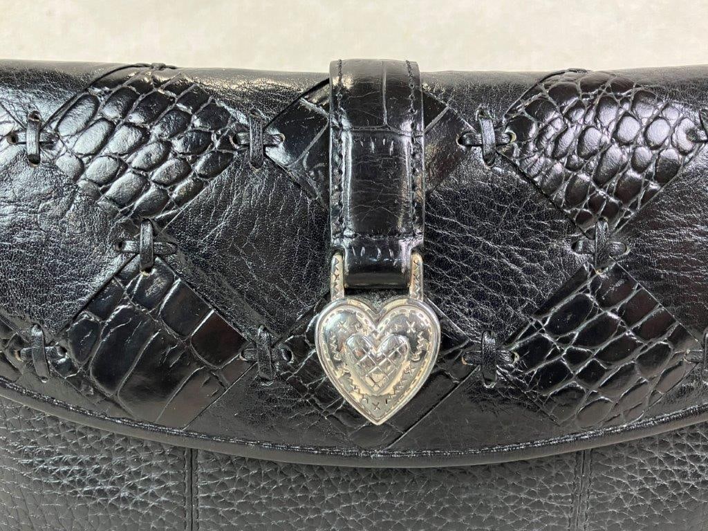 Brighton Black Leather Crossbody Bag or Wallet - 2