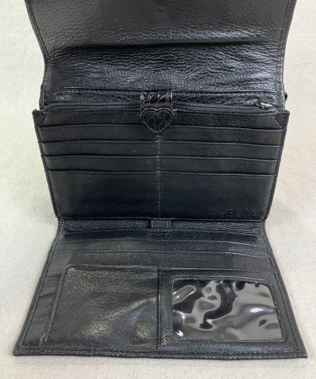 Brighton Black Leather Crossbody Bag or Wallet - 7