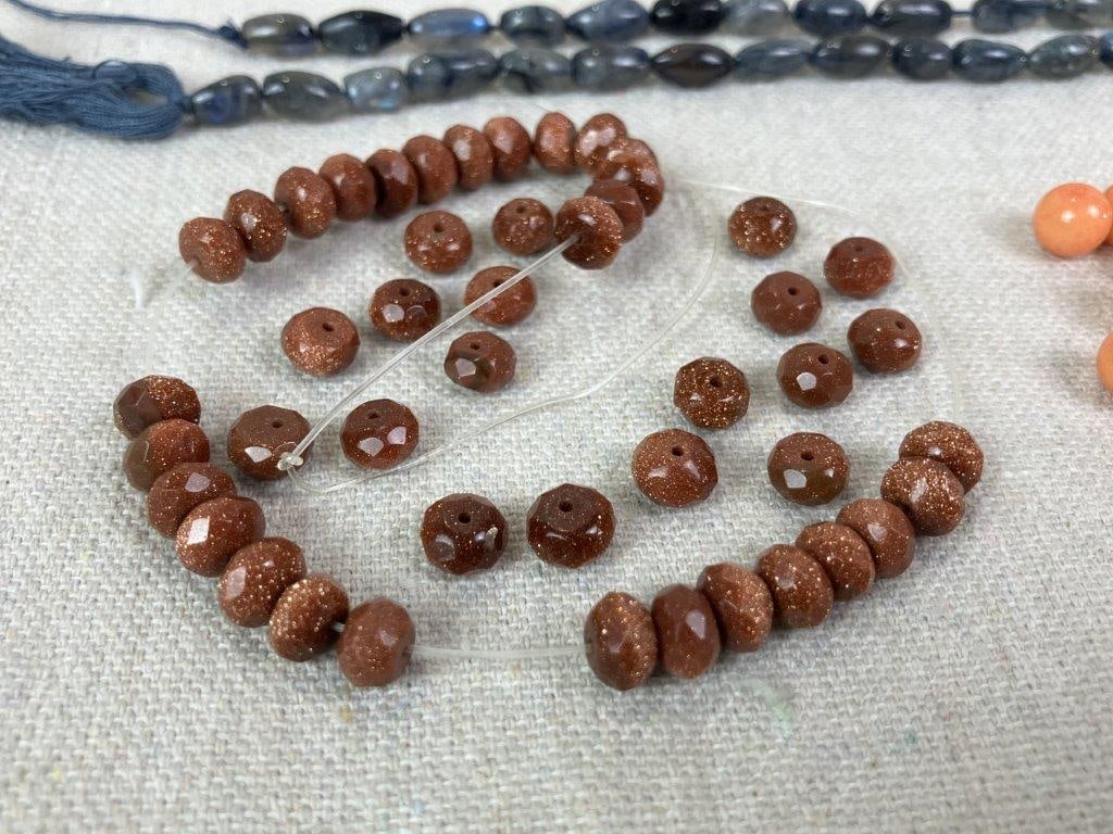 Lot of Gemstone and Coral Beads - 2