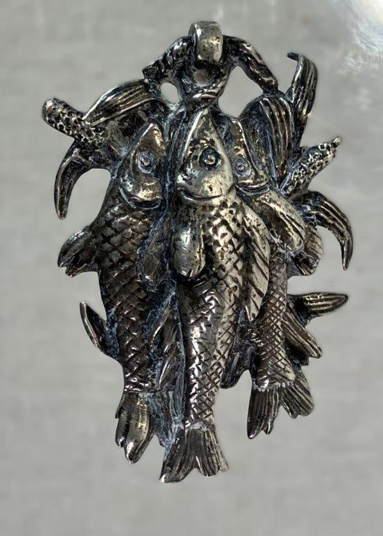 Sterling Silver Chinese Fish Sculpture - 2