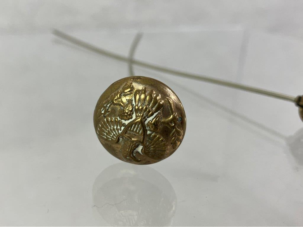 Two Late 19th–Early 20th Century Goldtone Hat Pins - 7