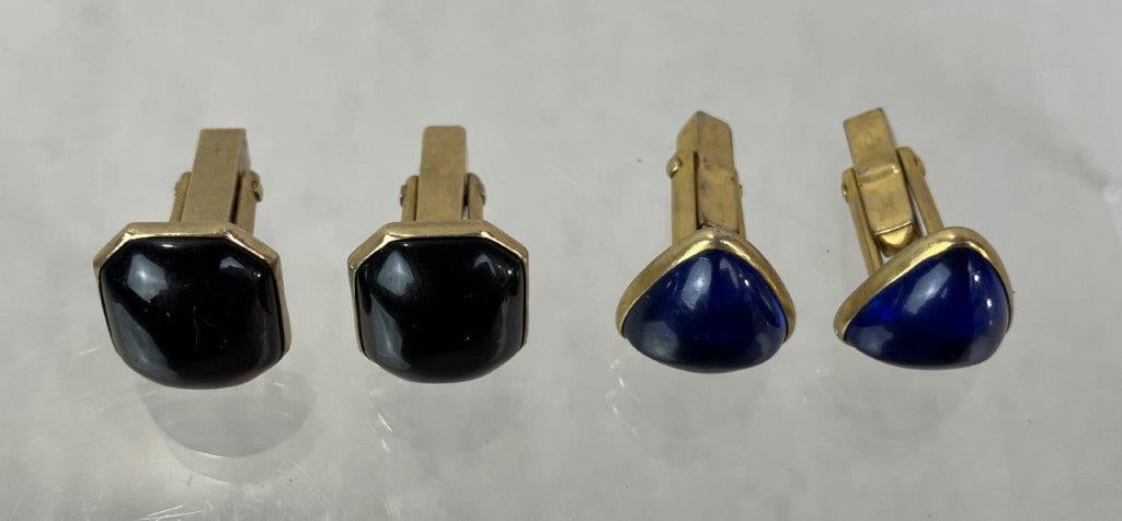 Four Vintage Swank Goldtone Cuff Links - 2