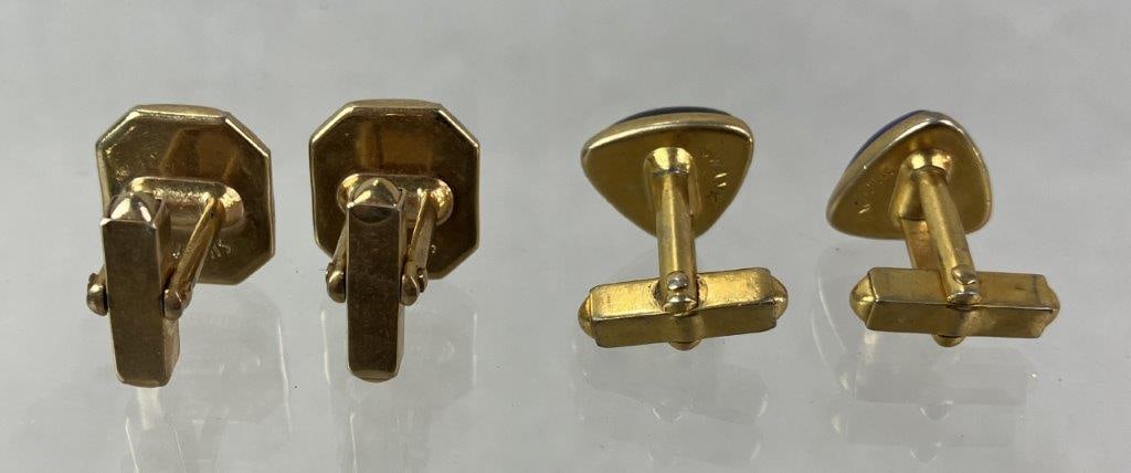 Four Vintage Swank Goldtone Cuff Links - 3