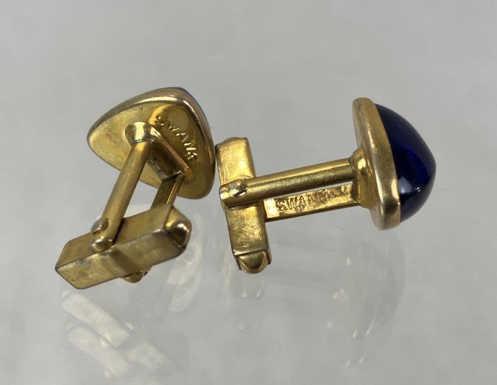 Four Vintage Swank Goldtone Cuff Links - 5