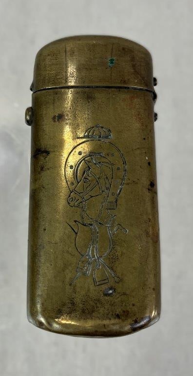 Antique Equestrian Horse Motif Match Safe - 4