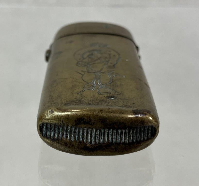 Antique Equestrian Horse Motif Match Safe - 5