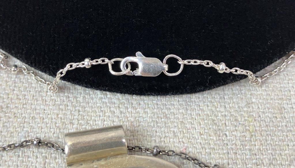 Sterling Silver Onyx Necklace - 4