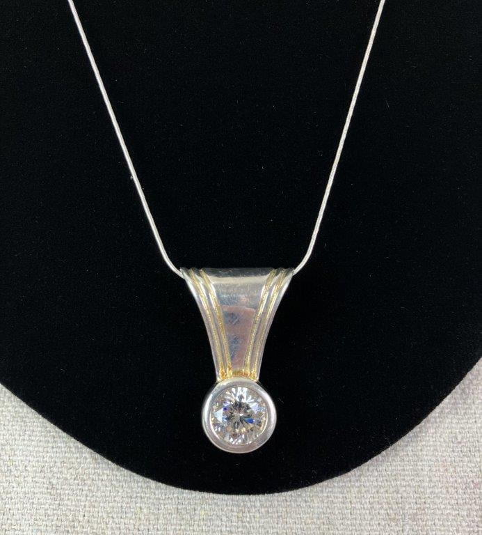 Sterling Silver Art Deco Style Necklace - 2