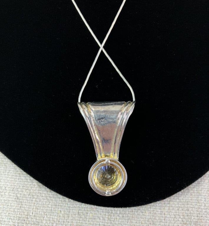 Sterling Silver Art Deco Style Necklace - 3