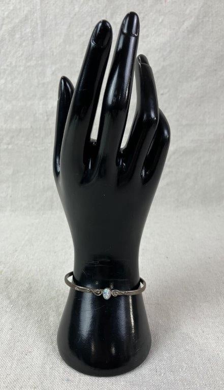 Sterling Silver Opal Cuff Bracelet - 4