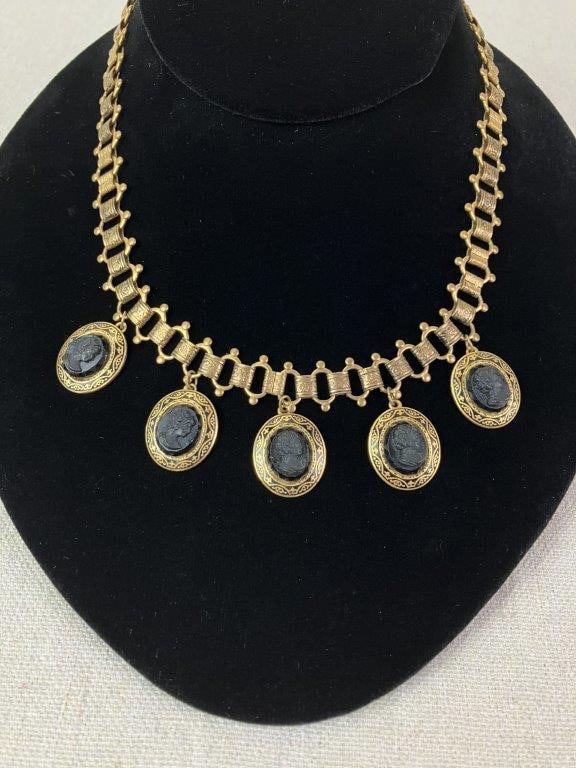 Black Cameo Necklace - 2