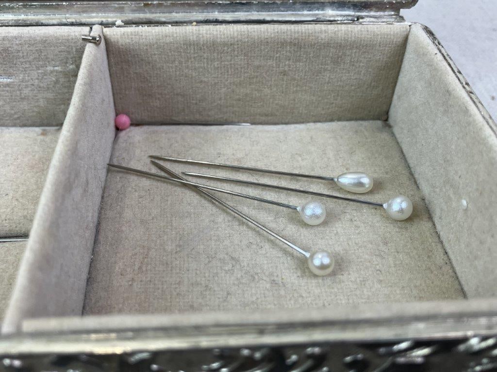 Silverplate Vanity Powder Jar and Jewelry Box - 10