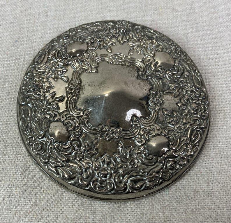 Silverplate Vanity Powder Jar and Jewelry Box - 15