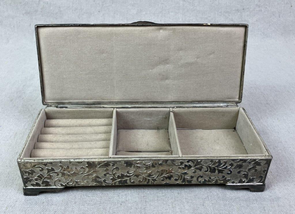Silverplate Vanity Powder Jar and Jewelry Box - 8