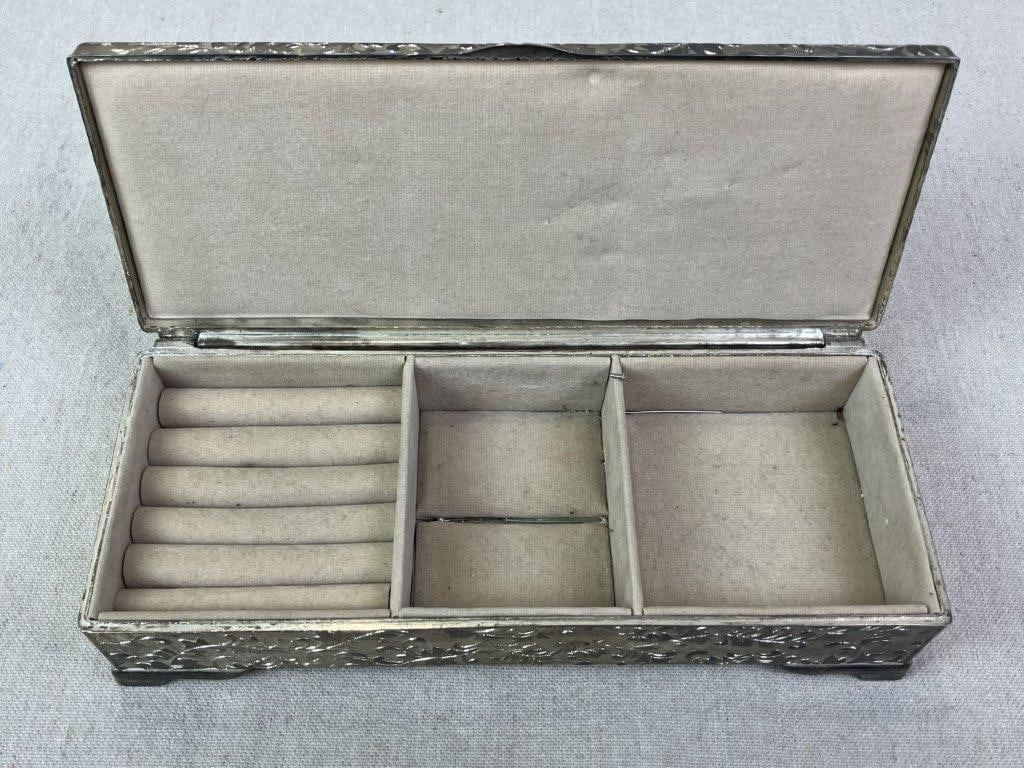 Silverplate Vanity Powder Jar and Jewelry Box - 9