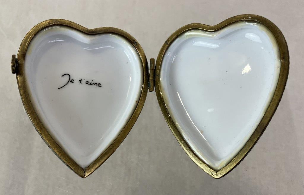 Heart Hand Painted Porcelain Trinket Box - 8