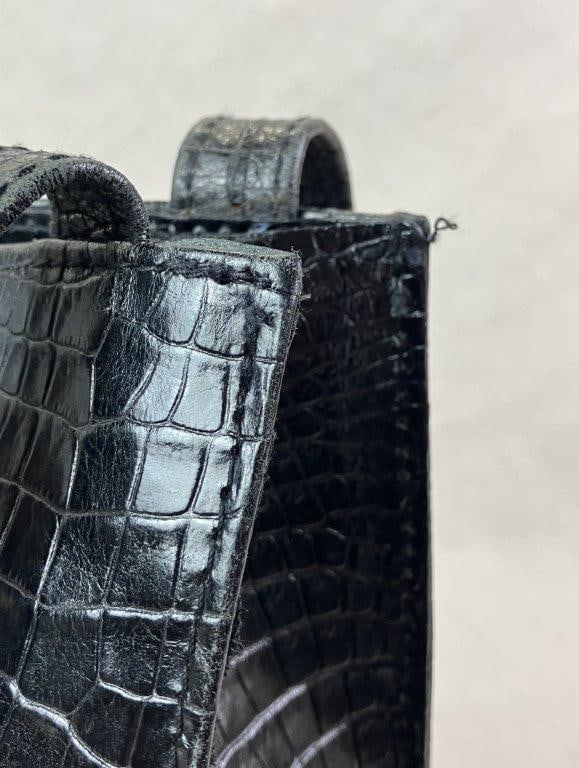 Spiegel “Blushe” Black Crocodile Leather Tote Bag - 10