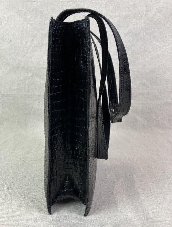 Spiegel “Blushe” Black Crocodile Leather Tote Bag - 2