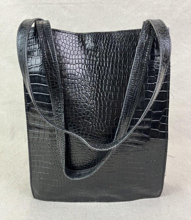 Spiegel “Blushe” Black Crocodile Leather Tote Bag - 3