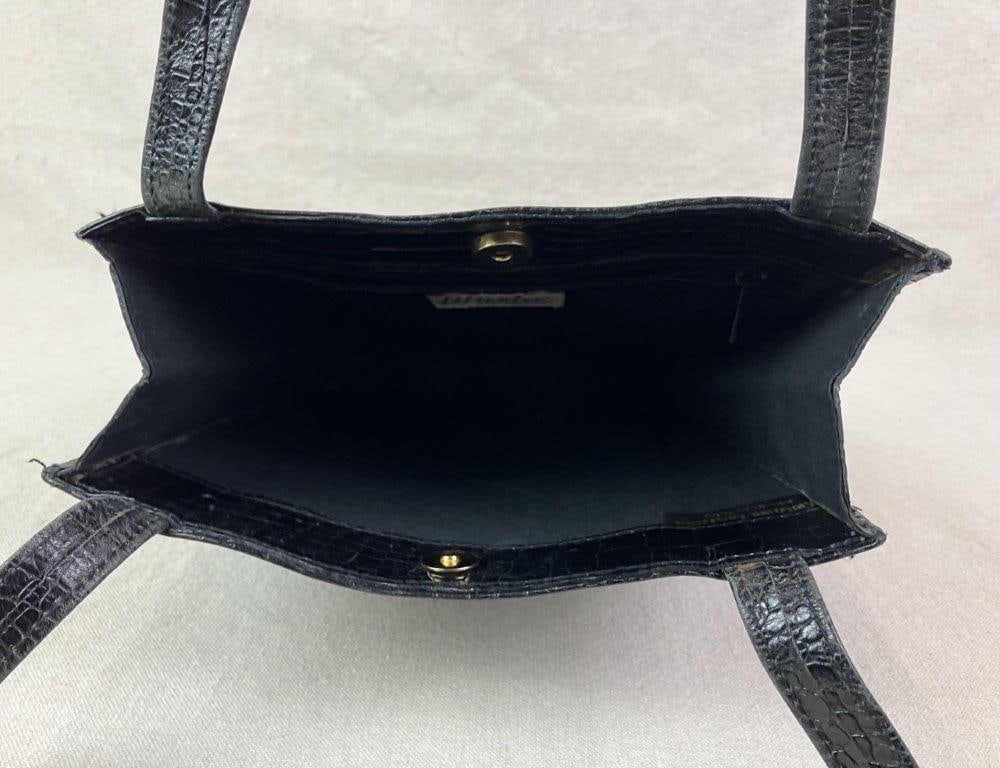 Spiegel “Blushe” Black Crocodile Leather Tote Bag - 5