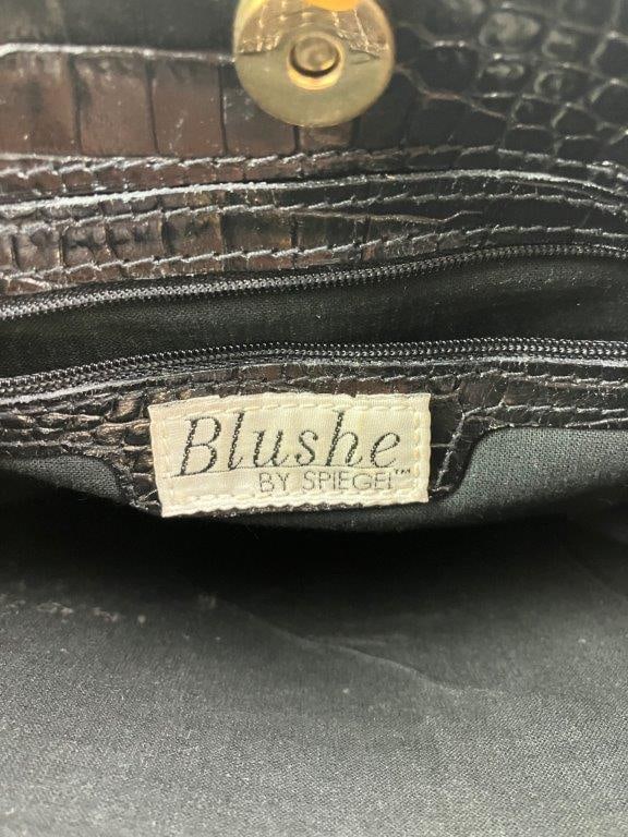 Spiegel “Blushe” Black Crocodile Leather Tote Bag - 6