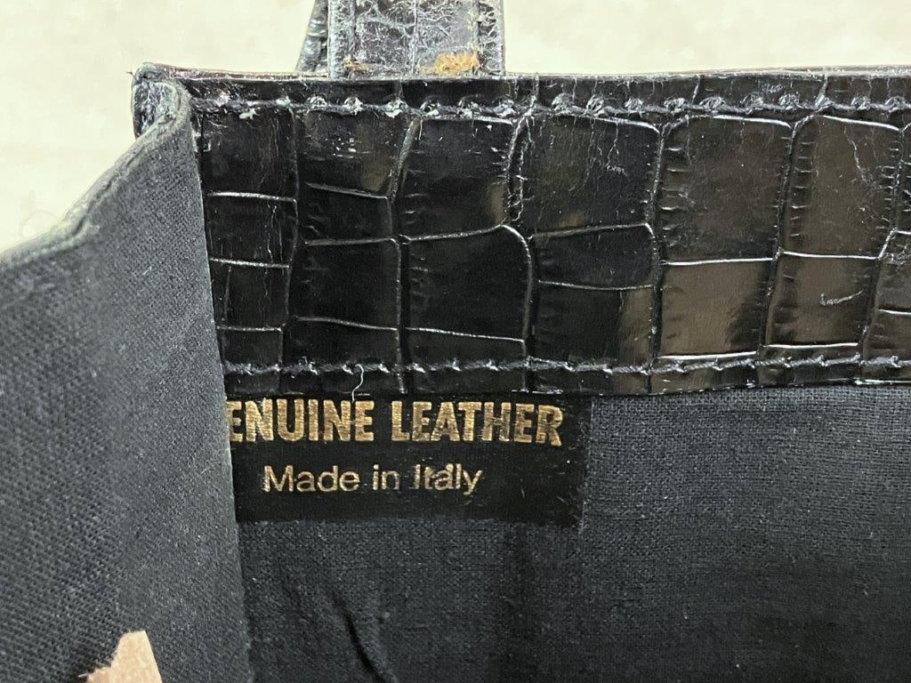 Spiegel “Blushe” Black Crocodile Leather Tote Bag - 7