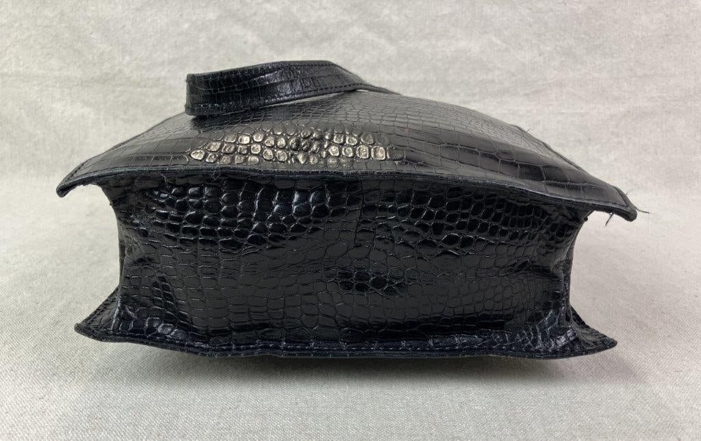 Spiegel “Blushe” Black Crocodile Leather Tote Bag - 8