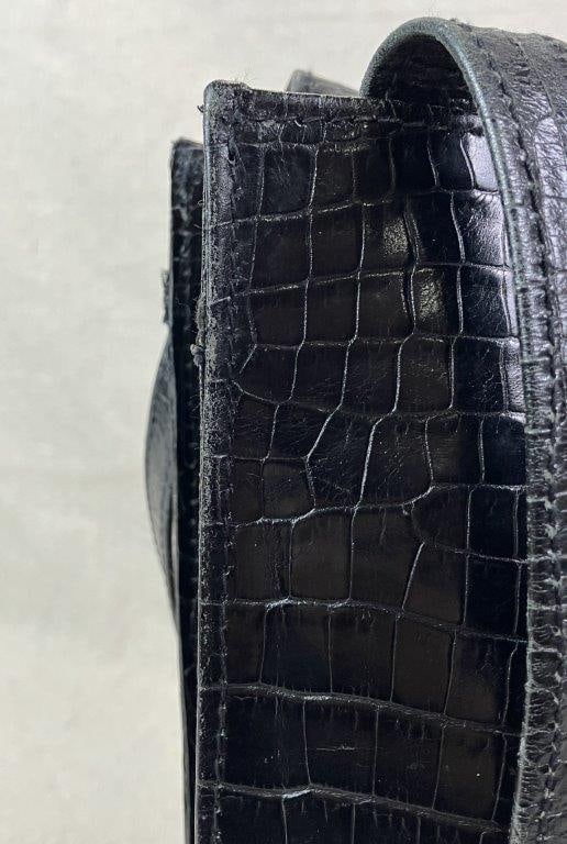 Spiegel “Blushe” Black Crocodile Leather Tote Bag - 9