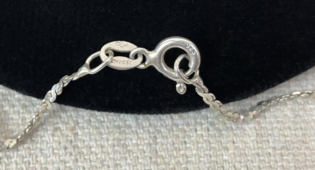 Sterling Silver, Turquoise, and Blue Opal Triangle Necklace - 4