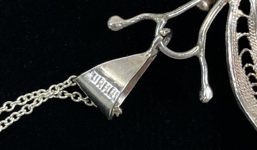 Sterling Silver Turkish Filigree Butterfly Necklace - 4