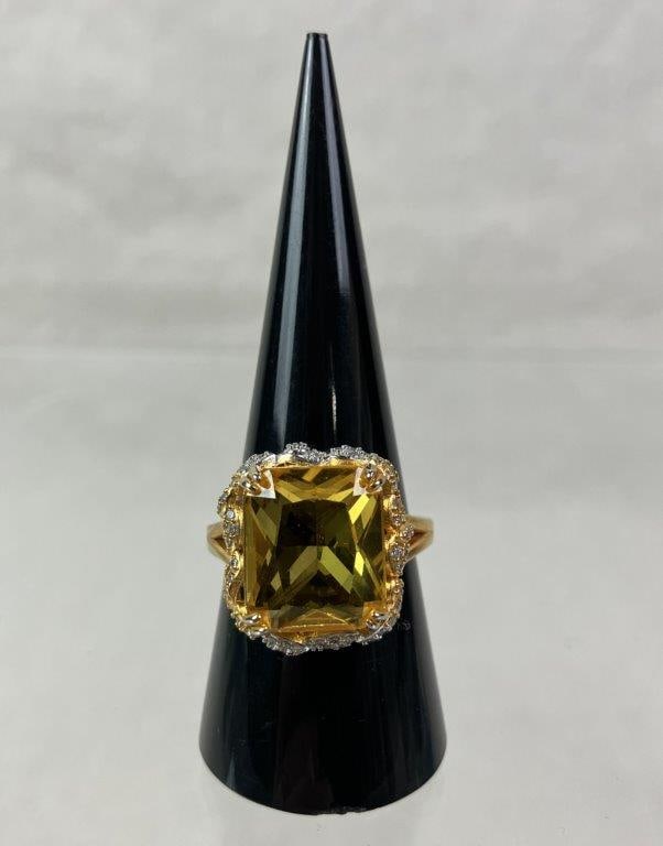 Sterling Silver and Citrine Cocktail Ring - 2