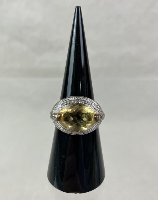 Sterling Silver and Citrine Cocktail Ring - 2