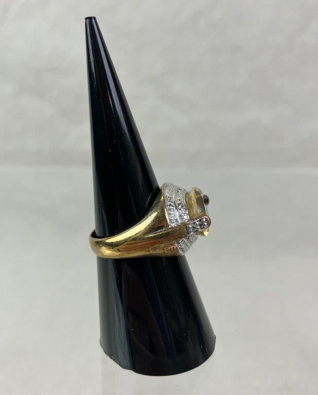 Sterling Silver and Citrine Cocktail Ring - 3