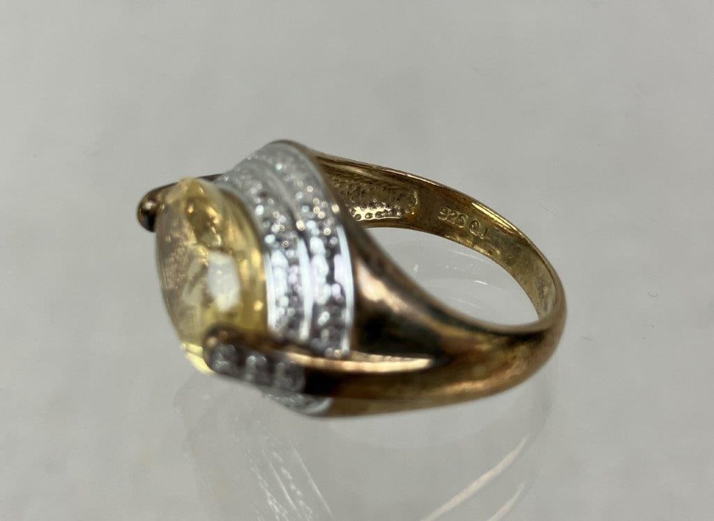 Sterling Silver and Citrine Cocktail Ring - 4