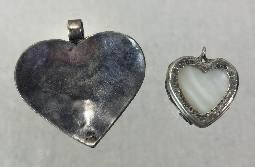 Two Sterling Silver Heart Pendants - 4