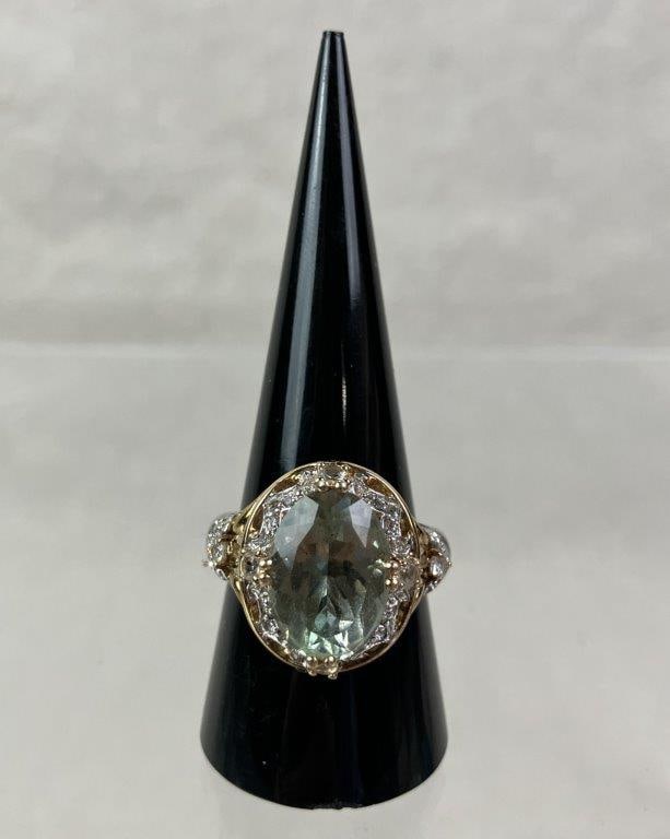 Sterling Silver and Prasiolite Cocktail Ring - 2