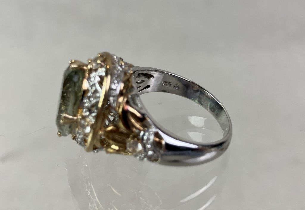 Sterling Silver and Prasiolite Cocktail Ring - 4