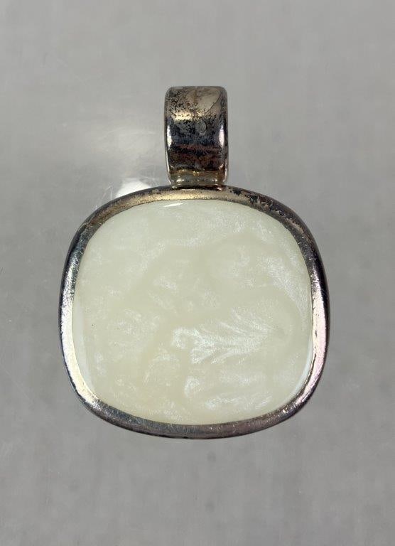 Mexican Sterling Silver Inlay Pendant - 2