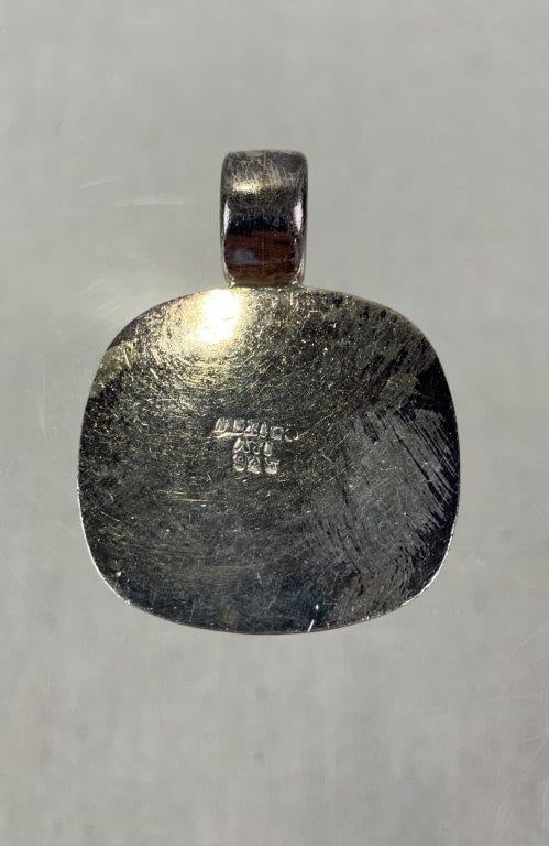 Mexican Sterling Silver Inlay Pendant - 3