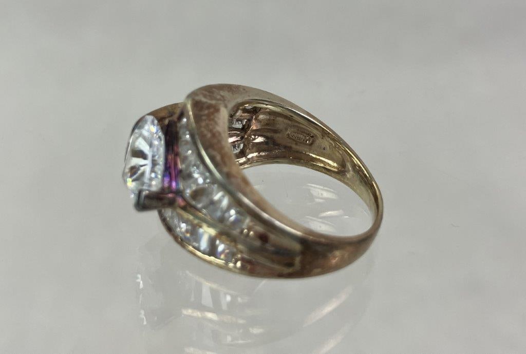 Sterling Silver Art Deco Style Gemstone Ring - 4