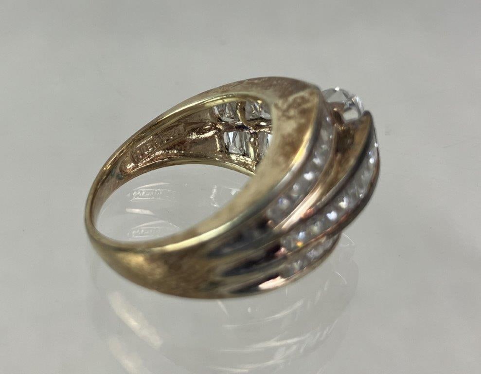 Sterling Silver Art Deco Style Gemstone Ring - 5