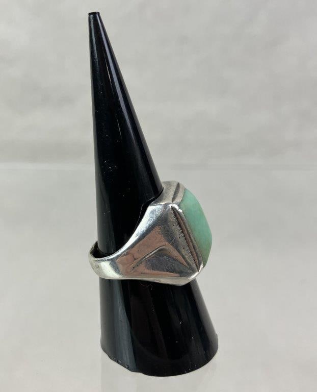 Native American Sterling Silver and Turquoise Ring - 3