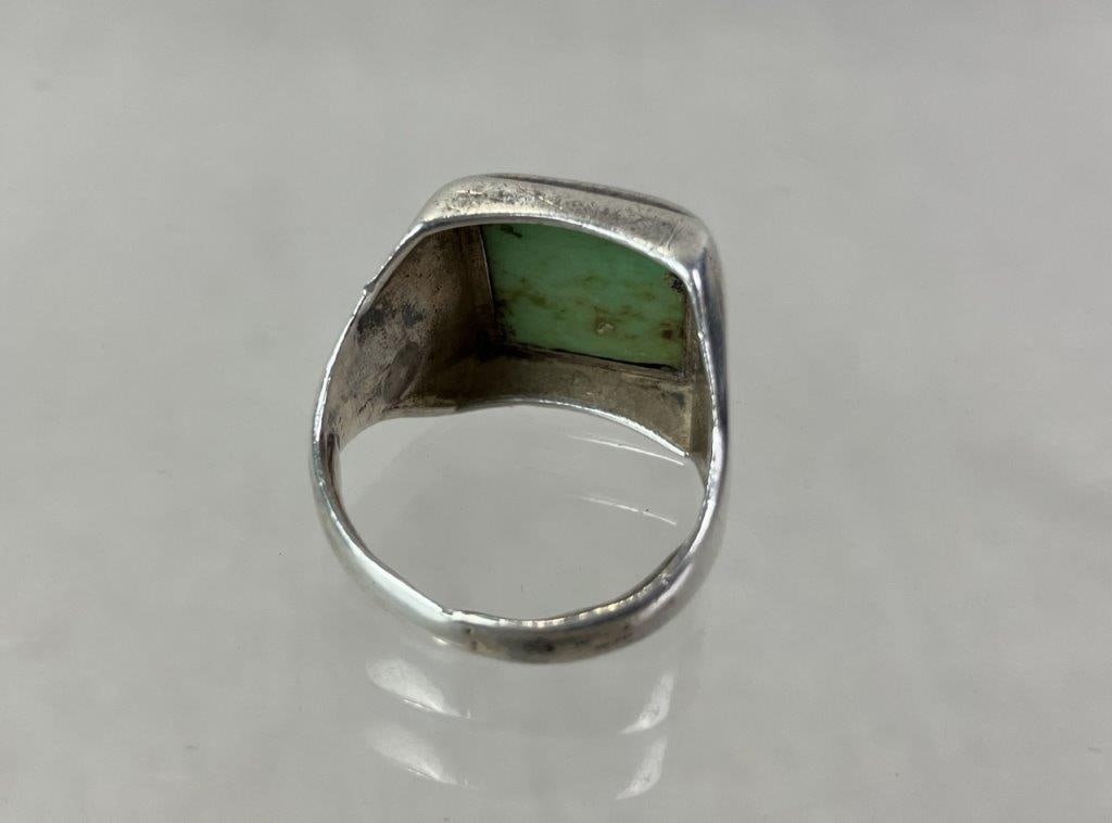 Native American Sterling Silver and Turquoise Ring - 4