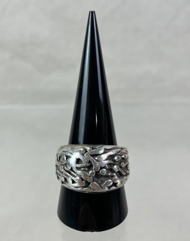 Men's Sterling Silver Modernist Ring - 3