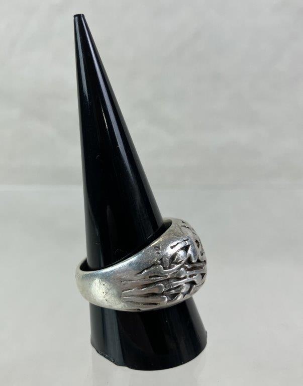 Men's Sterling Silver Modernist Ring - 4
