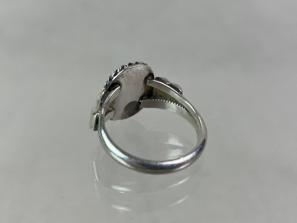 Native American Sterling Silver and Turquoise Ring - 4