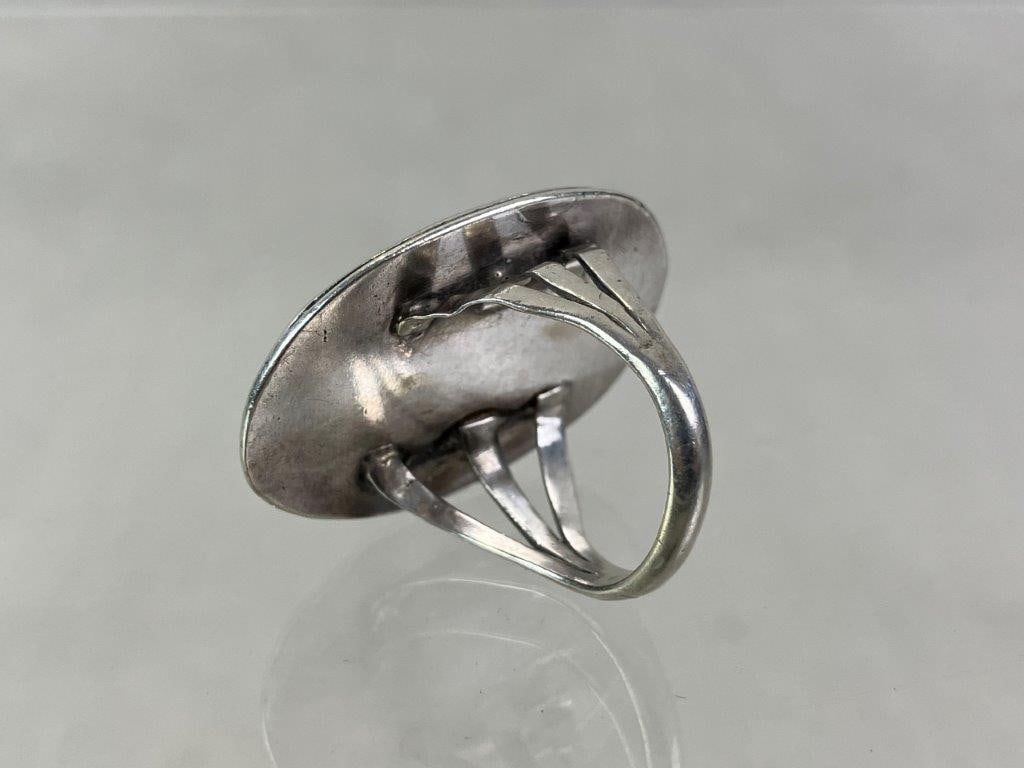 Native American Sterling Silver and Turquoise Ring - 4