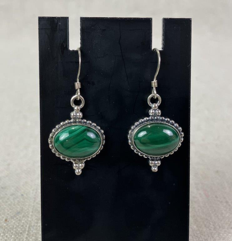 Sterling Silver and Malachite Demi-Parure - 5