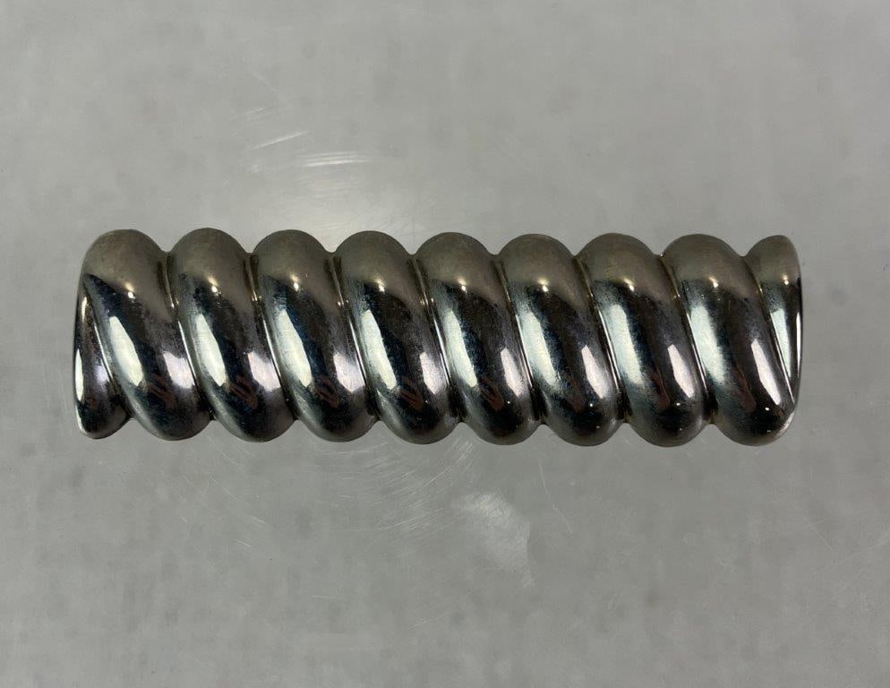 Sterling Silver Modernist Spiral Brooch - 2