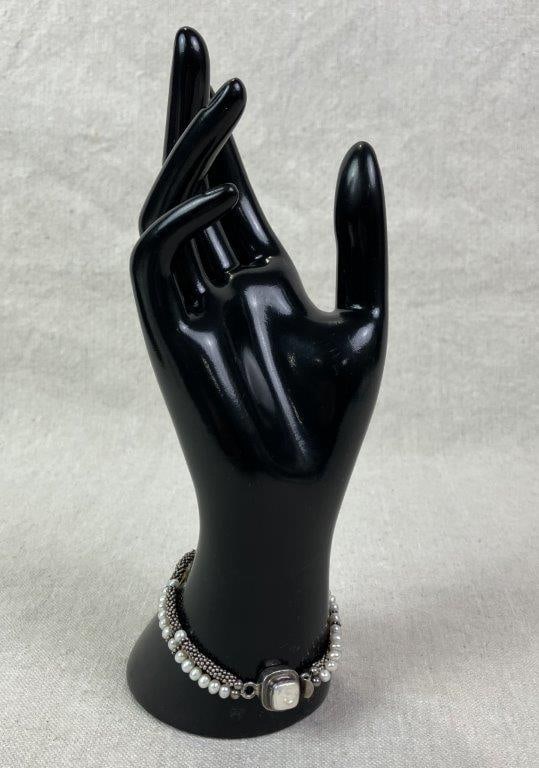 Sterling Silver, Mother-of-Pearl, and Pearl Bracelet - 3